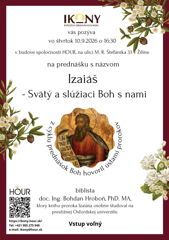 Plagát podujatia Izaiáš: Svätý a slúžiaci Boh s nami