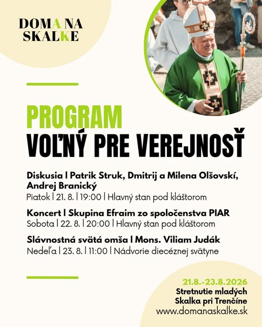 Plagát podujatia Stretnutie mladých DOMa NA SKALkE – ponuka pre všetkých