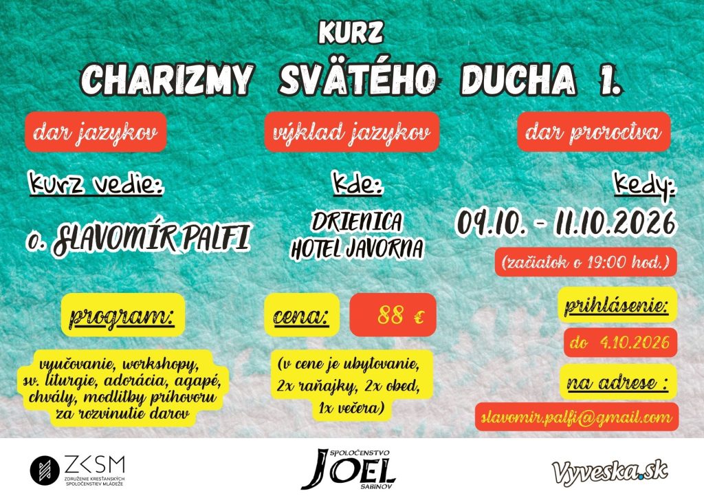 Plagát podujatia Kurz „Charizmy Sv. Ducha 1.“