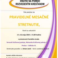 Pravidelné stretnutie Hnutia na pomoc rozvedeným kresťanom