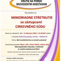 Mimoriadne stretnutie Hnutia na pomoc rozvedeným kresťanom